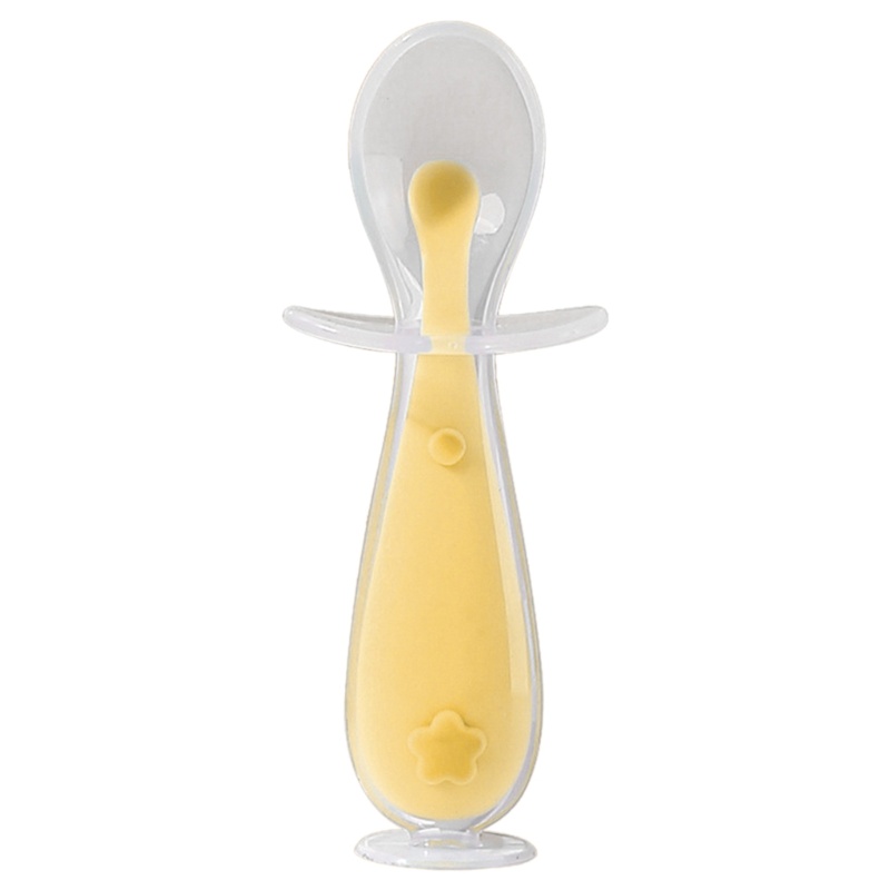 Mary Baby Silicone Soft Spoon Training Feeding Untuk Anak Balita Anak BPA Free First Stage Sendok Bayi Dengan Sedot