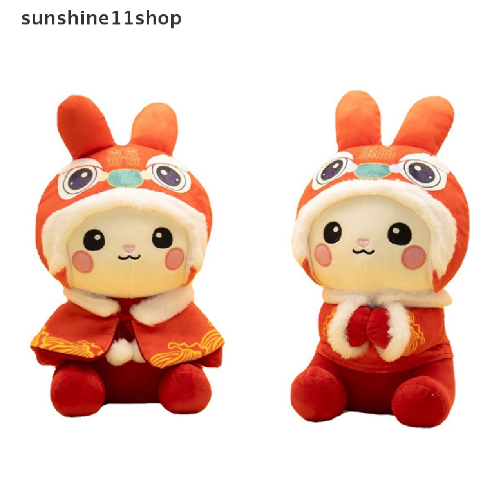 Sho 2023tahun Baru Imlek Shio Merah Jubah Kelinci Mainan Mewah Bunny Maskot Boneka Mewah N