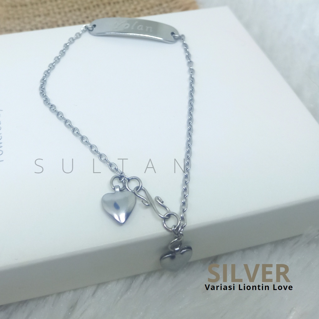 Gelang Anak dan Dewasa Gelang Plat Ukir Nama Silver Stainless Gold Kuningan Lapis Emas 14K Fashion bayi&amp;anak perhiasan gelang ukir nama custom