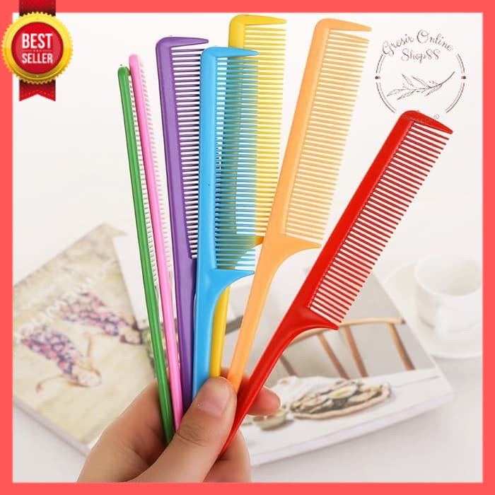 GOS -I115- Sisir Sasak Warna - Sisir Sasak Plastik Polos Warna Warni - Sisir Rambut 21cm