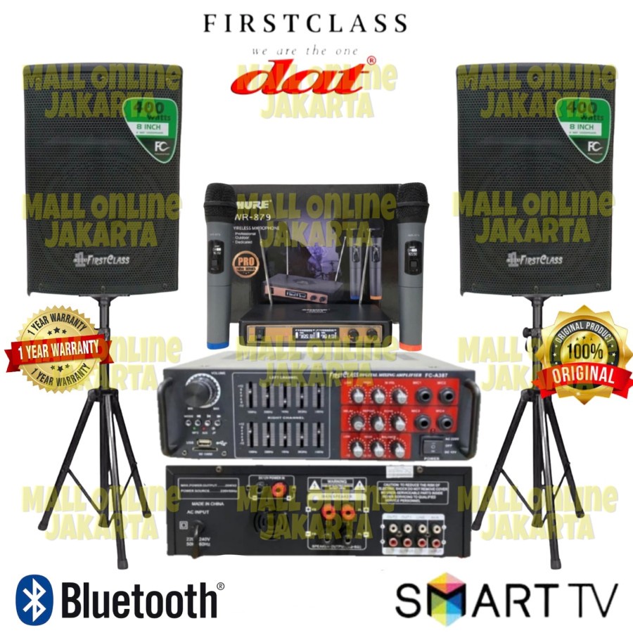 Paket karaoke speaker 8 inch firstclass sound system rumah