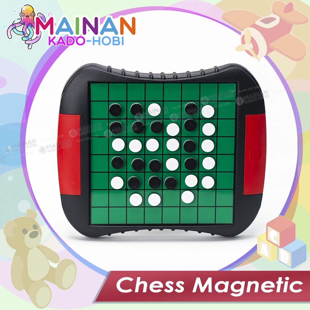 MAINAN ANAK BOARD GAME OTHELLO MAGNETIC CHESS PAPAN CATUR JEPANG MAGNET