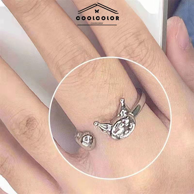 COD❤️Cincin Kuromi Melody Adjustable Kartun Lucu Korea Cincin Untuk Wanita- cl