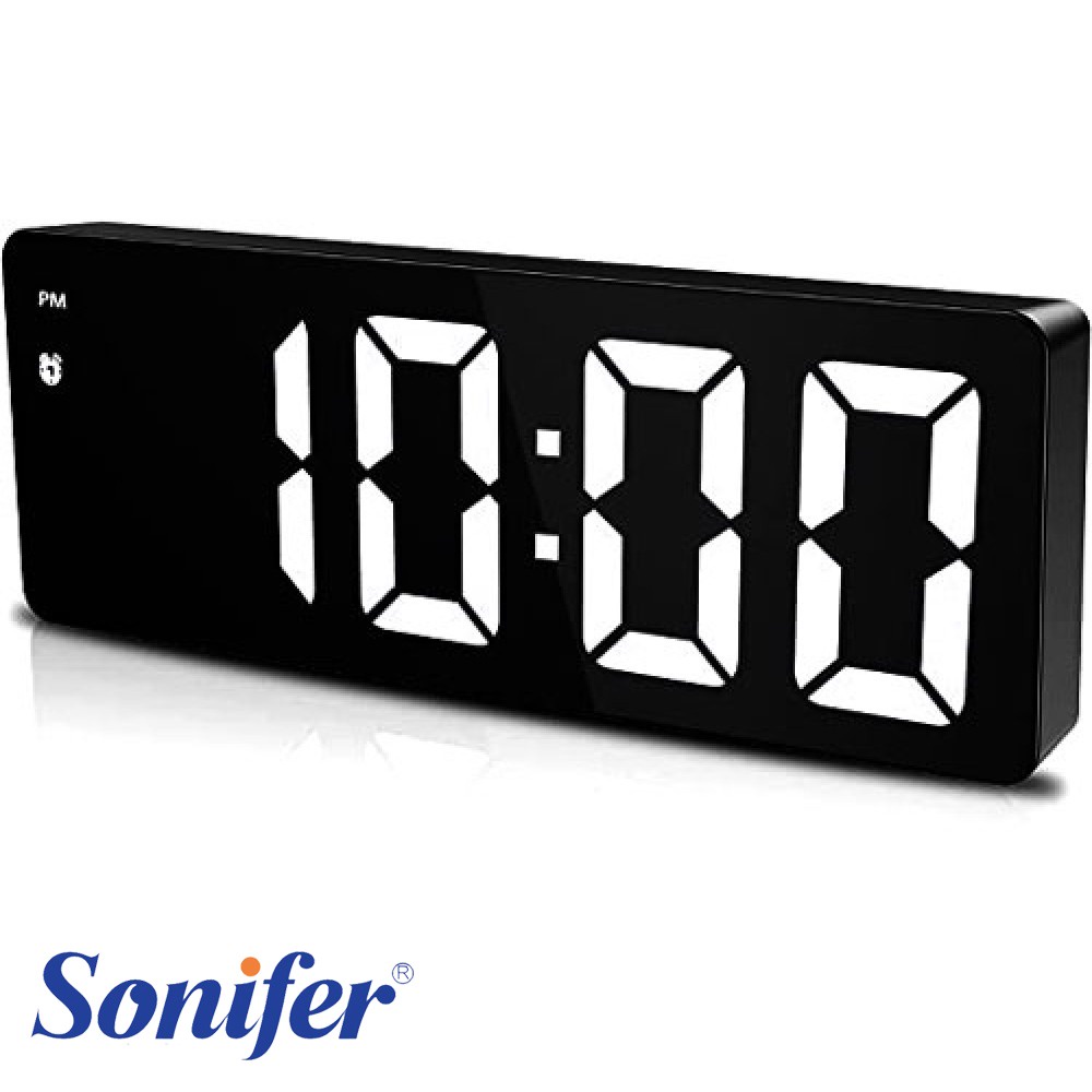 Jam Meja Digital Mini Led Weker Alarm Clock Mirror GH-0712 Putih