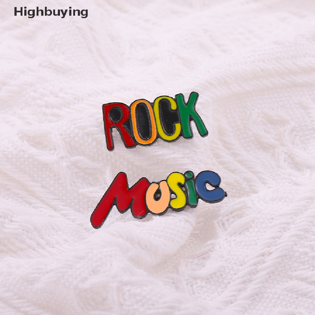 Hbid Musik Rock Enamel Pin Lencana Musik Rock Perhiasan Note Lapel Baju Ransel Custom Hujan Bros Kartun Anak Hadiah Teman Aksesoris Glory