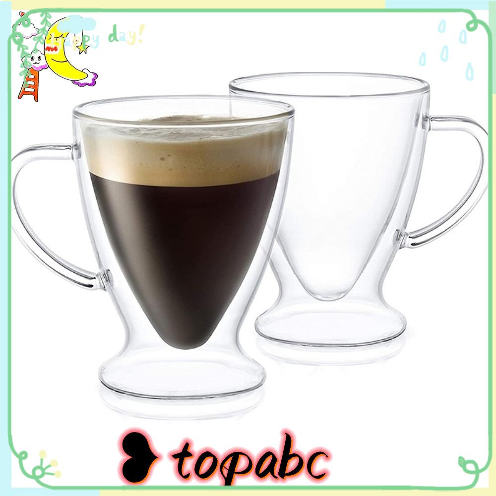 Top Double Wall Glass Cup Tahan Panas Insulated High Borosilicate Espresso Cangkir Kopi Breakfast Mug Transparan Bening