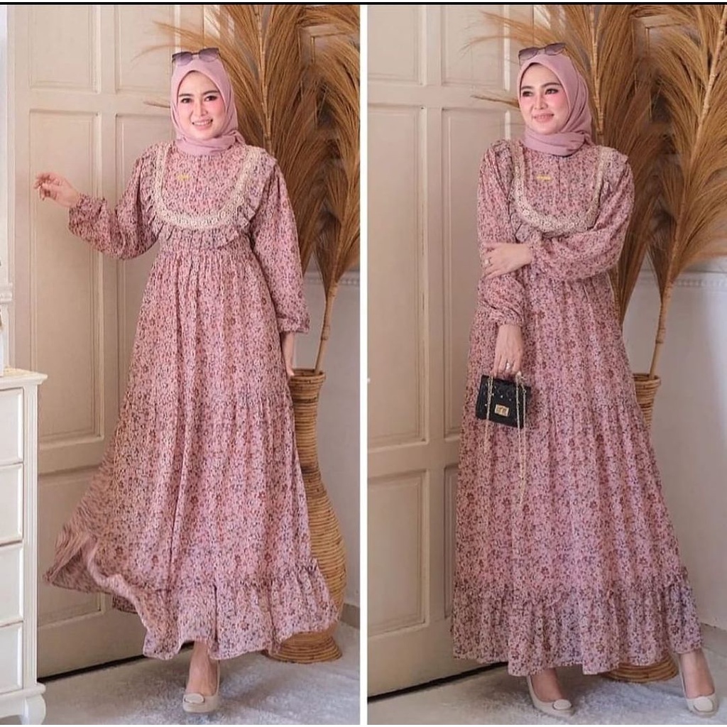 DRESS WANITA NADIRA DRESS PAKAIAN MUSLIM DRESS OVERSIZE