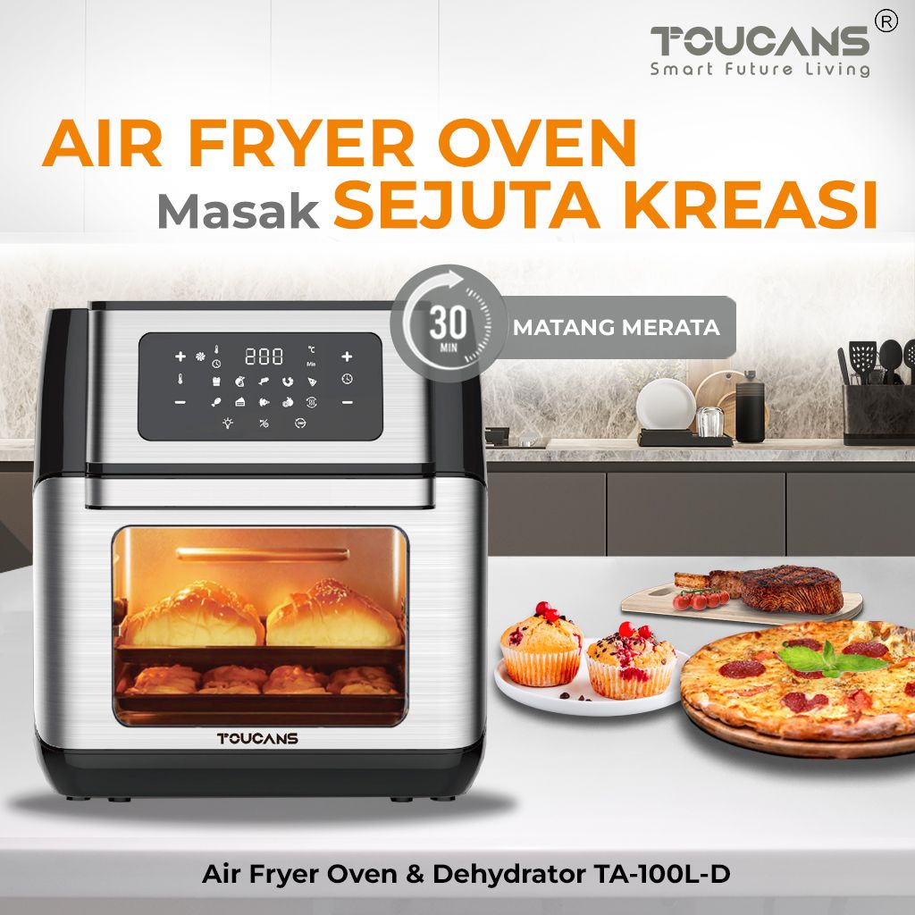 TOUCANS Air Fryer Oven 10L TA100L-D Airfryer Dehydrator