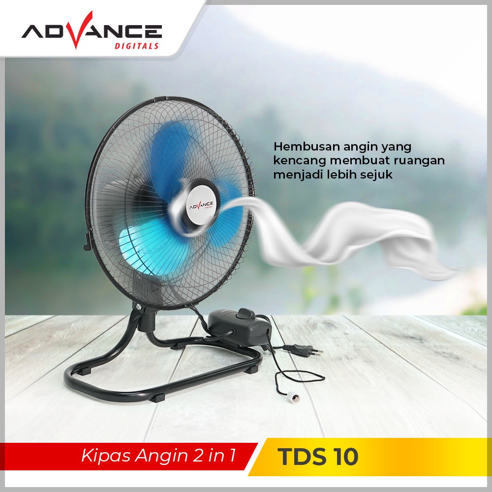 Kipas Angin ADVANCE TDS-10 2in1 Kipas Dinding / Meja Kipas Angin 10 inch