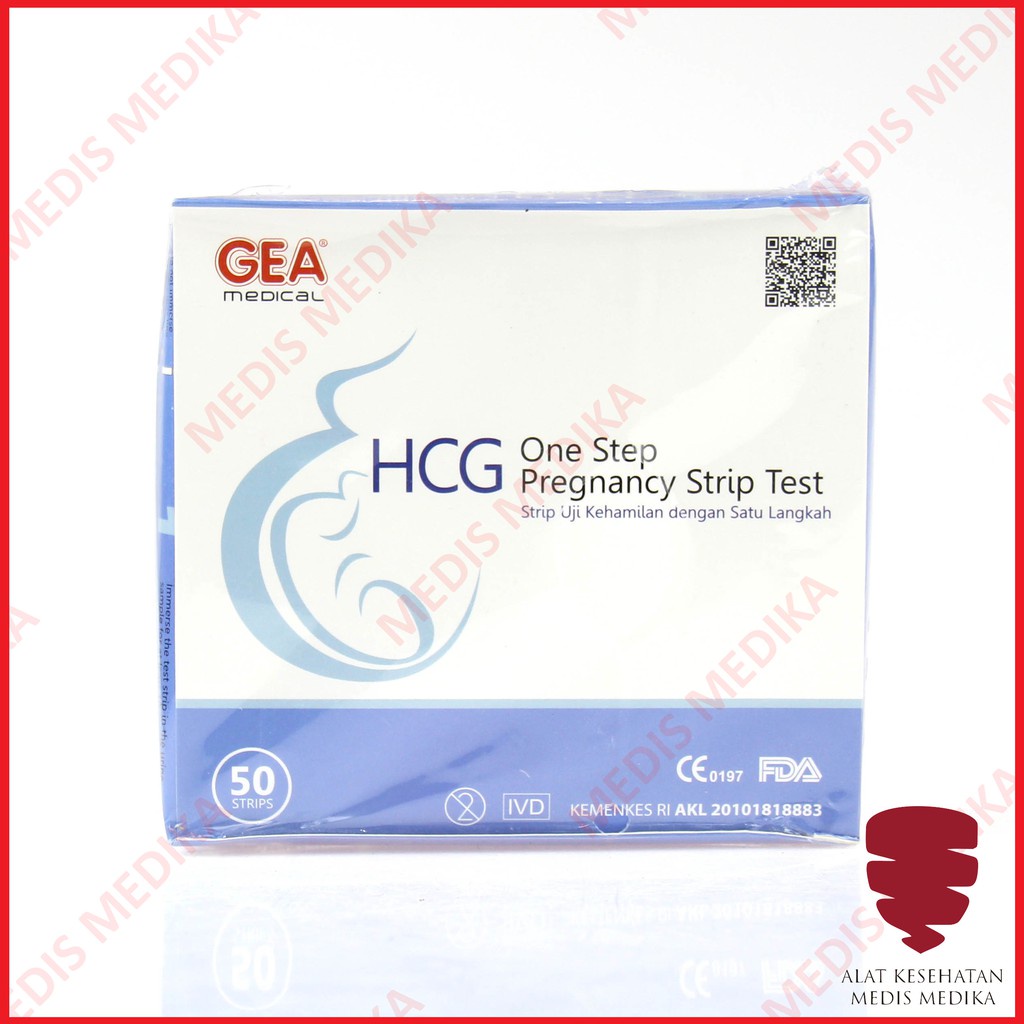 Test Hamil HCG GEA Alat Tes Uji Kehamilan Strip Cek Hamil Box Isi 50