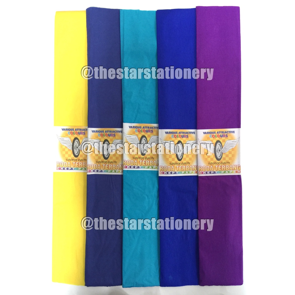 

Kertas Krep Roda Terbang Uk. 60 x 96 cm ( 1 Pcs ) / Kertas Klobot Warna Warni