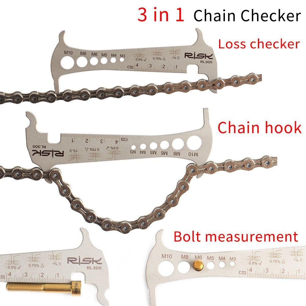 Lanfy Rantai Sepeda Checker 3in1 Multi-Fungsional Bersepeda Bagian Rantai Alat Pengukur Aksesoris Sepeda Bike Chain Tool