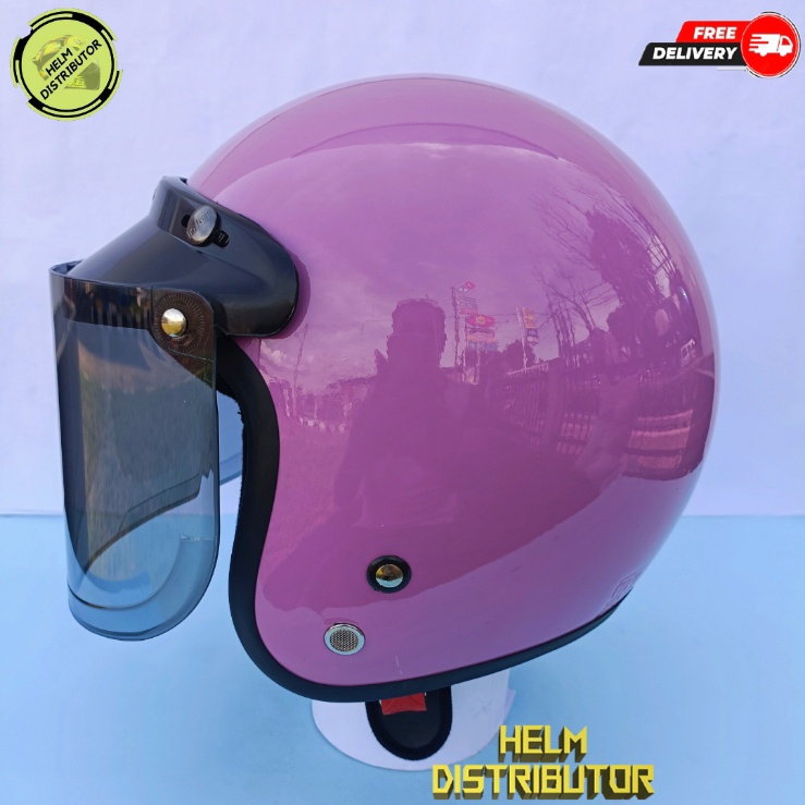 HELM BOGO DEWASA KACA DATAR HITAM DAN BENING ,KUALITAS PREMIUM FULL LEHER UNTUK PRIA DAN WANITA GROSIR COD