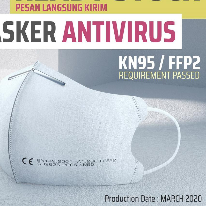 [KD8]5pcs Masker KN95 N95 FFP2 Anti Virus Omnimed non 3m Medis Bedah Kain Scuba-BAYAR DITEMPAT✔️