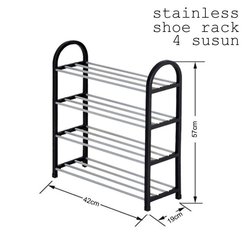 Rak Sepatu Anak Kos 4 Susun Rak Sepatu Lipat Stainless 4 Susun K6196