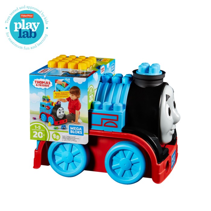 Mega Bloks Thomas Build & Go - Mainan Balok Susun Kereta Anak