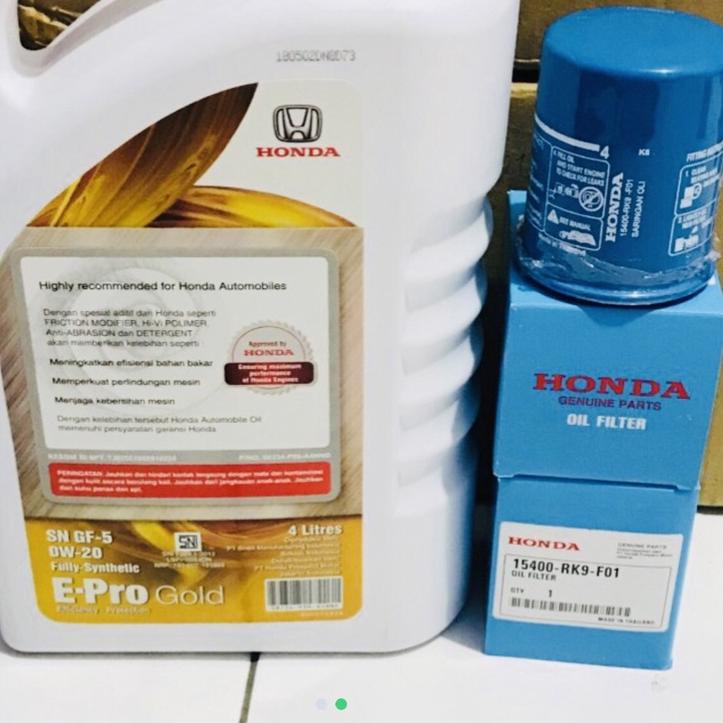 Oli mesin honda epro Gold OW-20 4liter. paket filter oli honda moblio brio freed brv hrv jazz rs crv