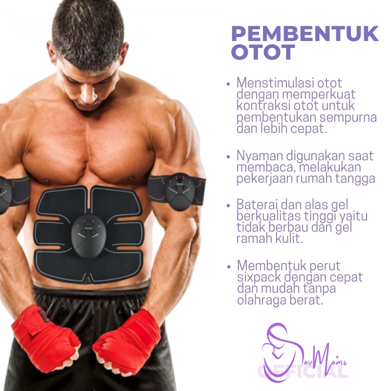 Alat Fitnes Pembentuk Tubuh Six Pack Alat Olahraga Gym Perlengkapan Fitnes Alat Stimulator Trainer