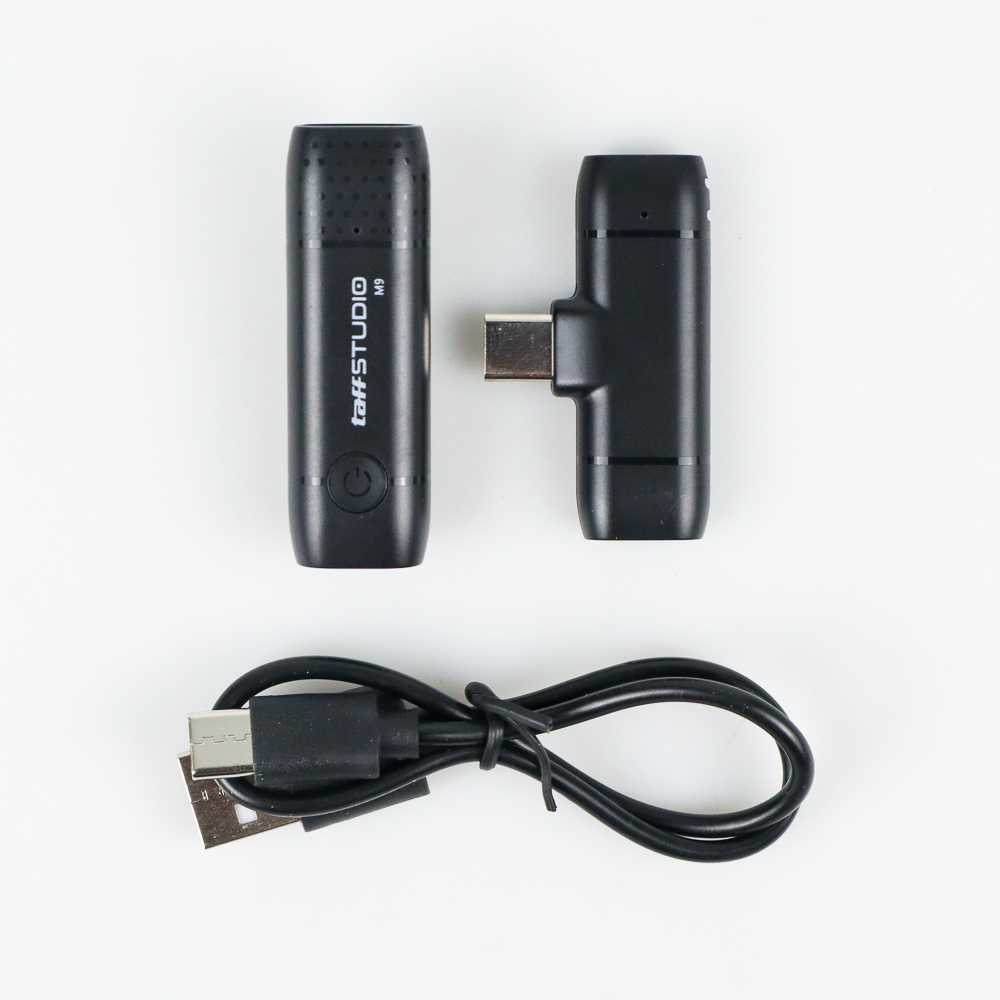 ( 100% BARANG ORI ) TaffSTUDIO Wireless Lavalier Lapel Microphone Live USB Type C - M9