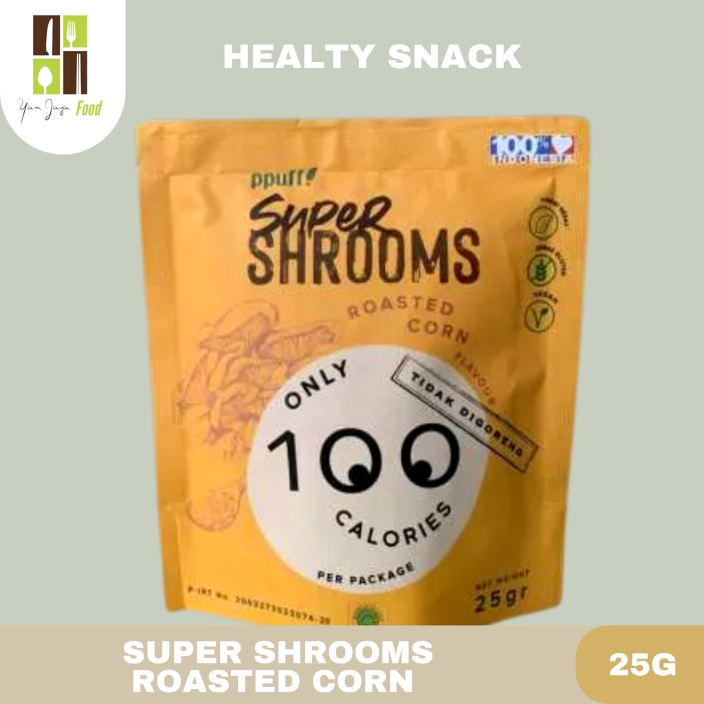 PPUFF Super Shrooms [Roasted Corn/Ceddar Jalapeno] 25g Healty Snack/Makanan Sehat Snack Bebas Gluten