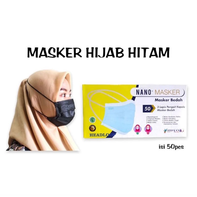 masker hijab hitam