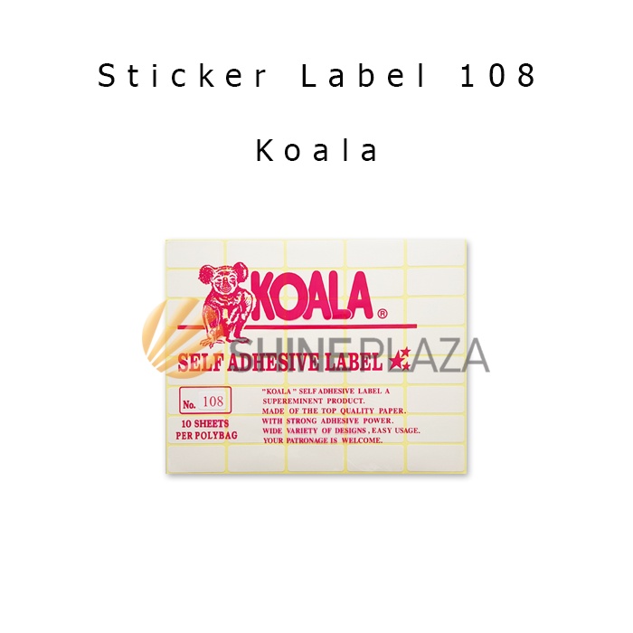 

Kertas Stiker Koala Nomor 108 - Label Sticker Paper No 108 Untuk Undangan Harga Buku Pelajaran Isi 10 Lembar