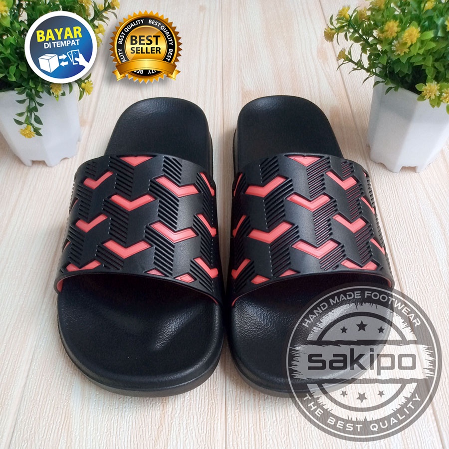 PROMO TAHUN BARU !! SANDAL DISTRO SLIDE REMAJA DEWASA KEKINIAN TERBARU / SANDAL KARET PILON RINGAN TAHAN AIR TERKINI / SAKIPO