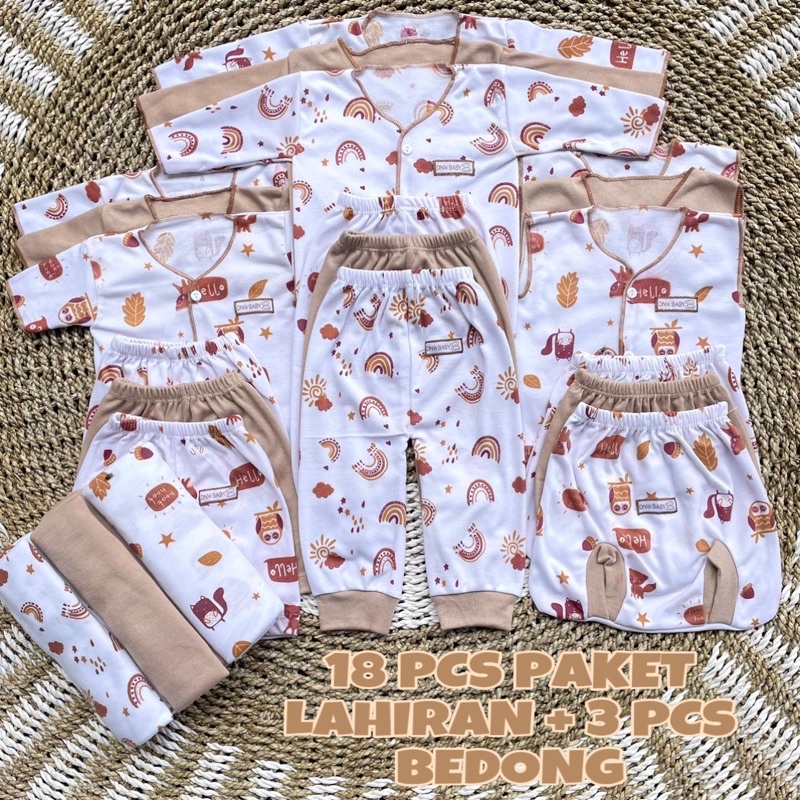 21 PCS PAKET LAHIRAN Baju Bayi Lengan Panjang Baju Bayi Baru Lahir Baju Newborn Baju Bayi Perempuan Baju Bayi Laki laki Gift Lahiran Hampers Baby Newborn SNI DNW BABY