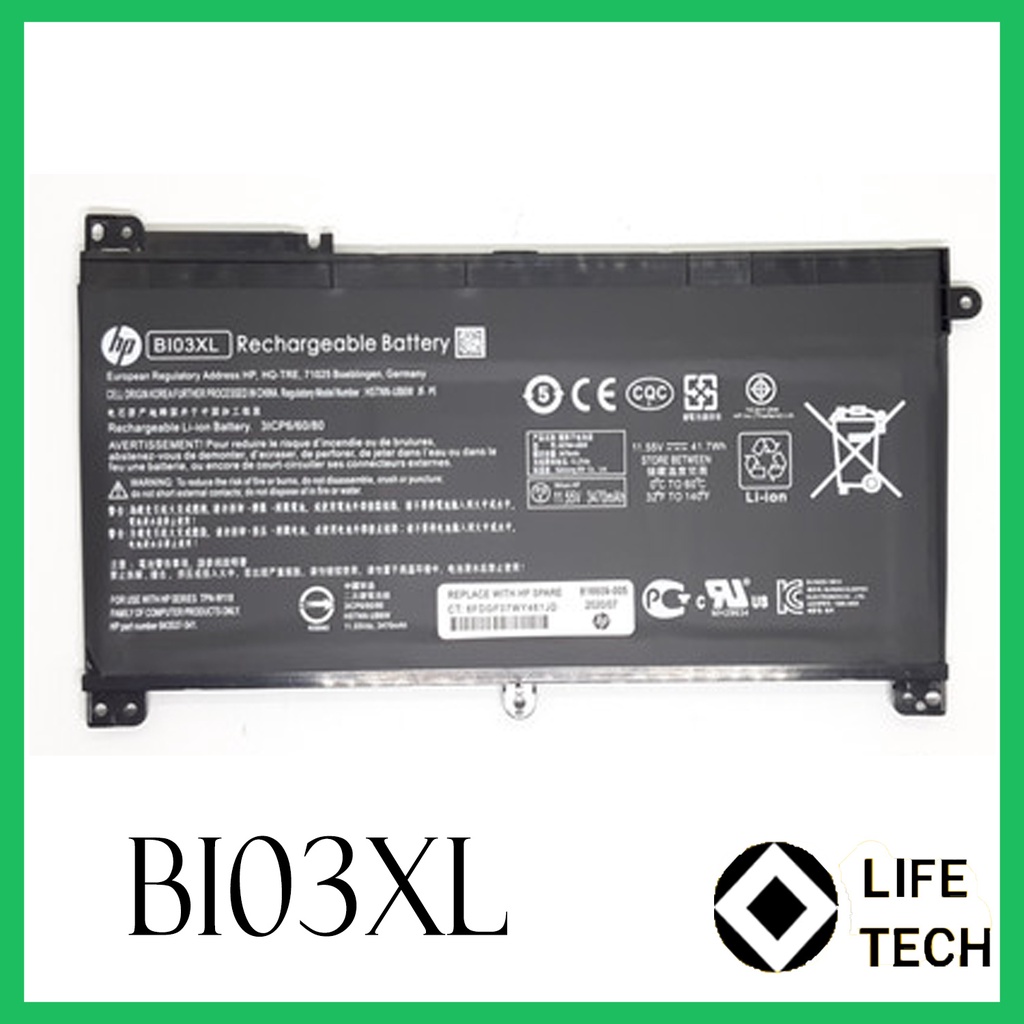 BATERAI LAPTOP HP BI03XL HSTNN-UB6W HSTNN-LB7P Pavilion X360 13-U005NF U010ND U011TU U012TU U113TU U032TU U033TU U037TU U038TU U101NQ U103NM U103NX 13-U103TU Stream 14-AX001NF AX003NF AX0023NF CB006NA CB161WM DS0010NR