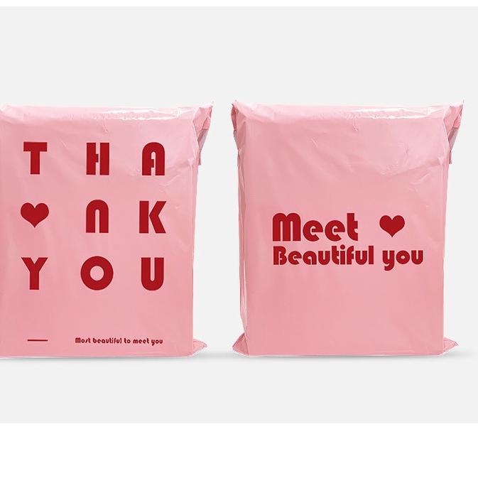 

✒✒ POLYMAILER ±100PCS 35x45CM PINK DENGAN PRINTING PREMIUM GLOSSY PLASTIK POLYMAILER PINK