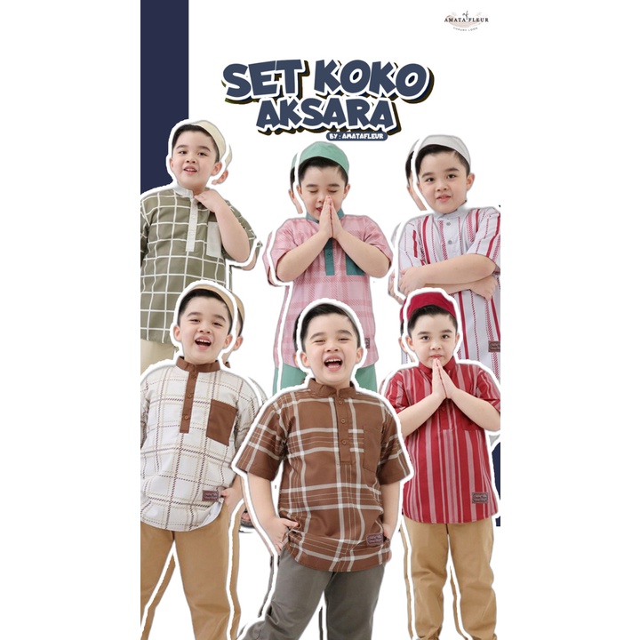 SETELAN KOKO AKSARA anak laki laki by Amatafleur