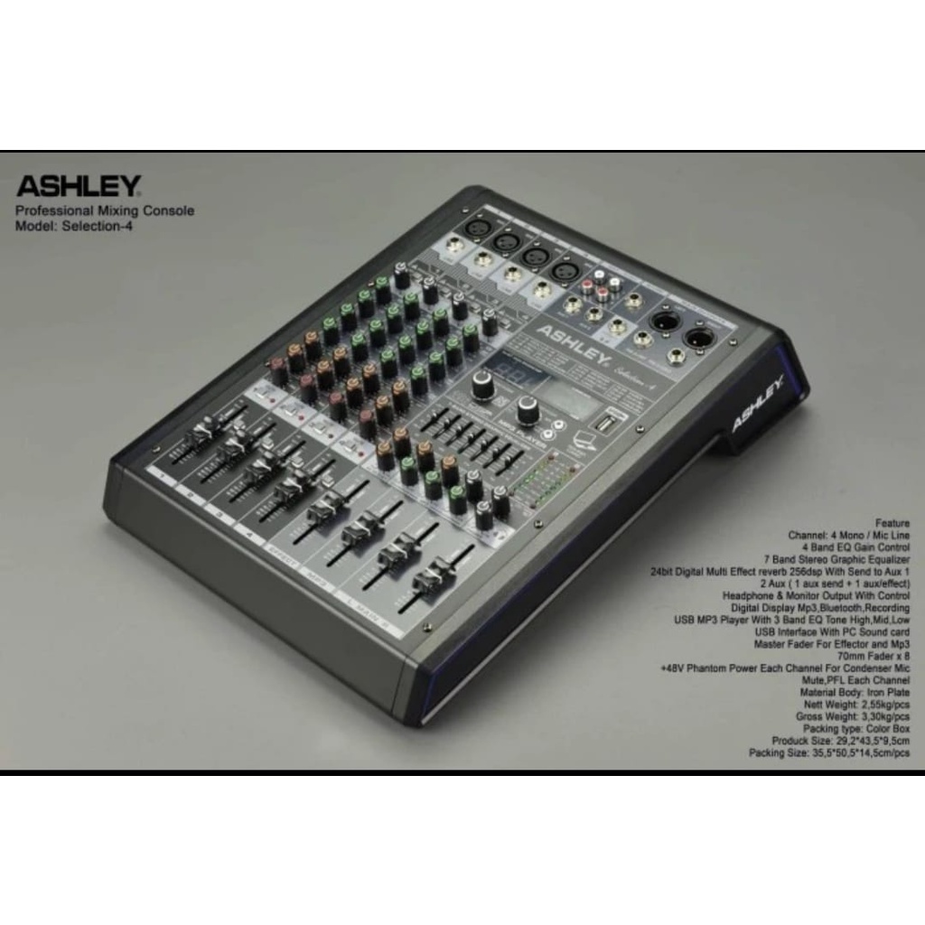 MIXER AUDIO ASHLEY 6CH SELECTION 4/SELECTION-4 BLUETOOTH RECORDING