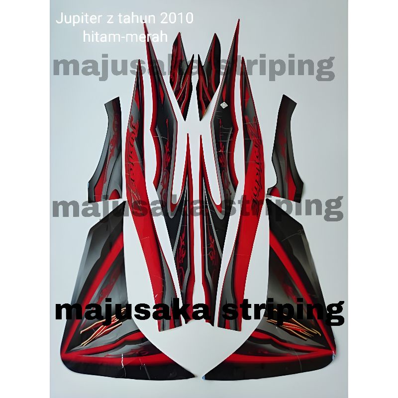striping / sticker motor yamaha Jupiter z 2010 cw merah hitam