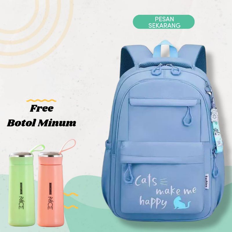 Tas Ransel Sekolah Wanita Tas Ransel Terbaru Cats make Tas Lucu Perempuan