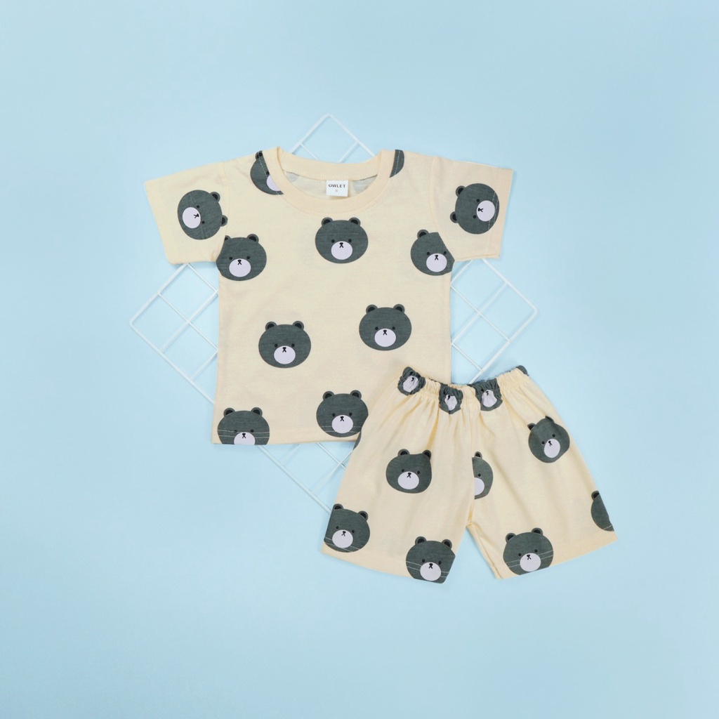 Owlet - setelan anak / piyama anak bergambar / piyama panjang / baju tidur anak