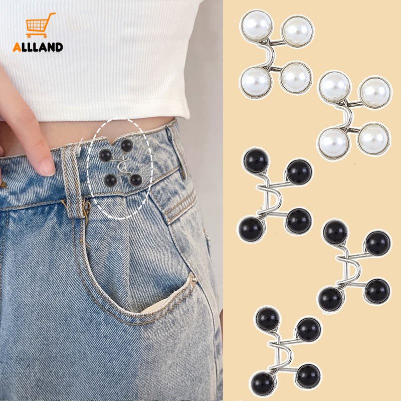 Pin Pinggang Berlian Imitasi Mutiara Buatan Adjustable/Kancing Snap Waist Rok Bebas Paku Untuk Rok Jeans/Aksesoris Pakaian Fashion