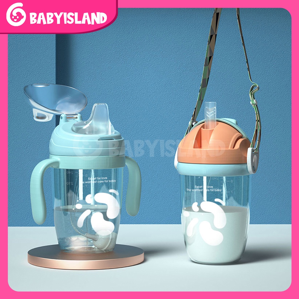 1 Cangkir 3 Botol Air Minum Anak Sedotan Anti Tumpah BPA Free Tali Panjang Botol Minum Anak Cangkir Pelatihan Sippy Portabel | Gravity Ball 300ML