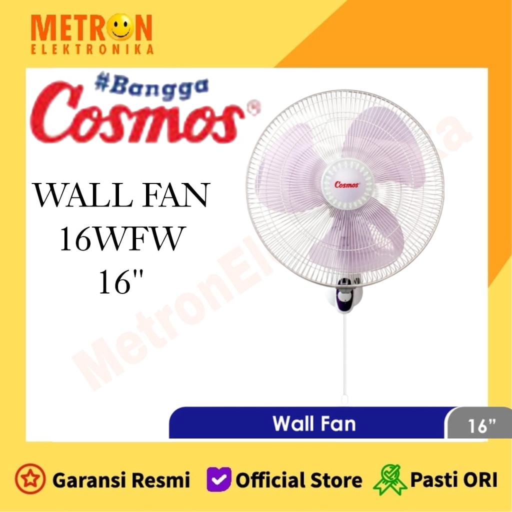 COSMOS 16 WFW WALL FAN 16 INCH / KIPAS ANGIN DINDING16 IN 46 WATT BLUE / 16WFW