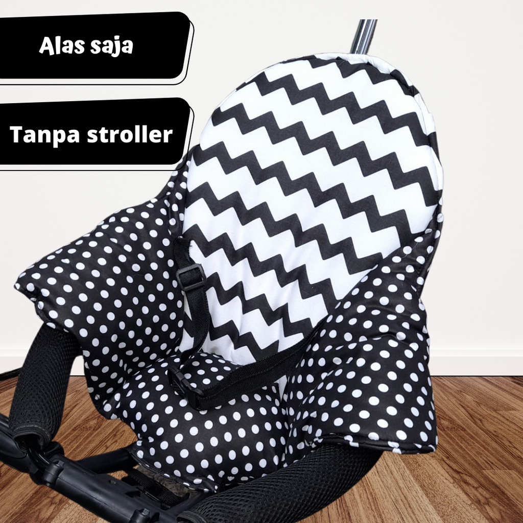 CHEVRON BLACK - TRIKE PAD Sandaran SEGITIGA alas stroller kereta dorong kecil stroler bayi akachan micro t3 spad