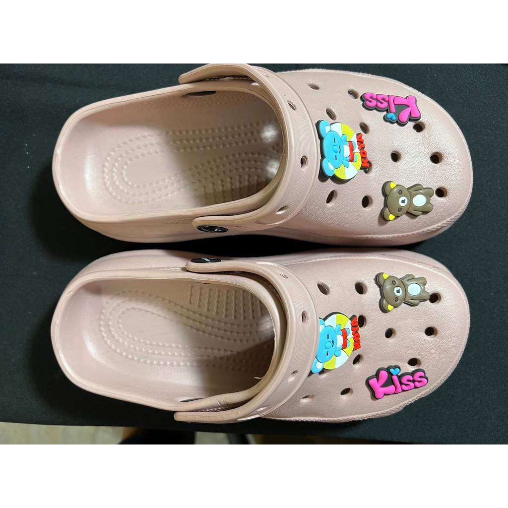 Sandal Kodok Classic Bae Clog, Sepatu Sendal Baim Wedges Platform Wanita Model Crocs_L2