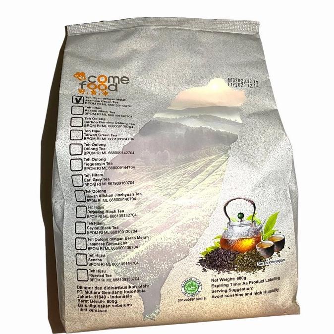 

Come Food Tea Leaf 600gr Taiwan / Daun Teh Black Green Jasmine Oolong