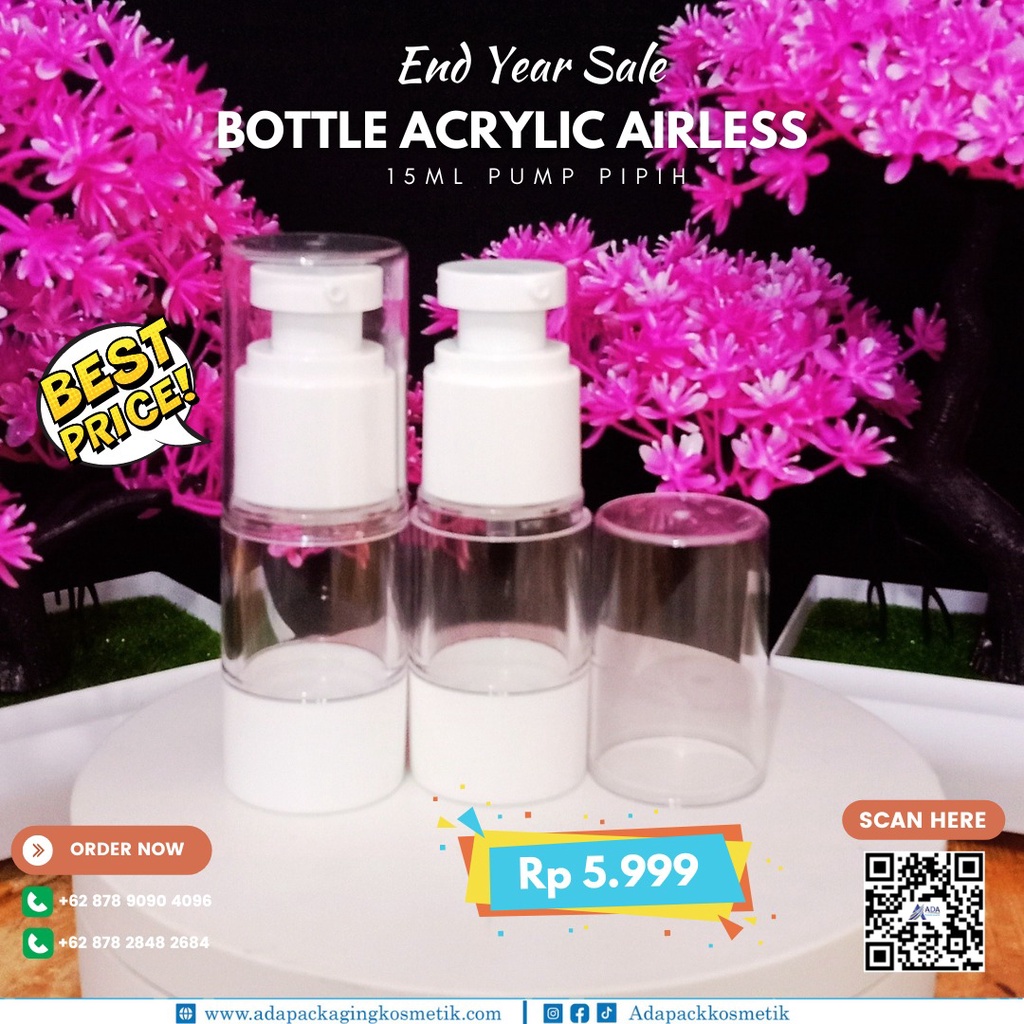 Jual Botol Acrylic Airless Pump 15ml Shopee Indonesia 1893