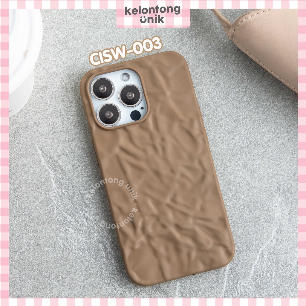 (Seri 2) For iPhone - Silicone Textured Wrinkle Soft Case