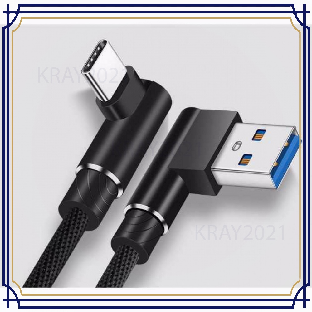 Kabel Charger USB Type C L Shape Cable 2.1A 1 Meter -CB562