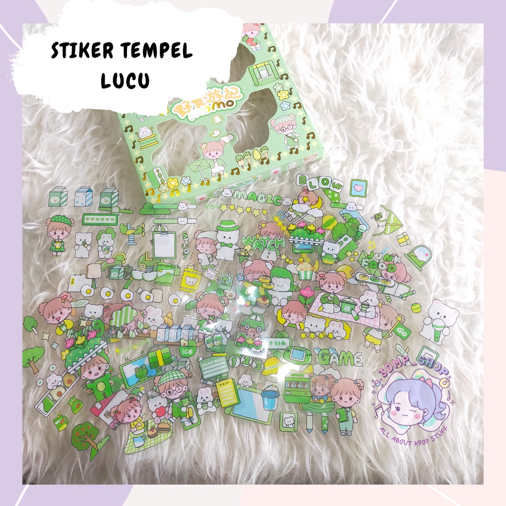[2pc] STIKER KARAKTER SIAP TEMPEL (CUTTING) CREEN VARIAN