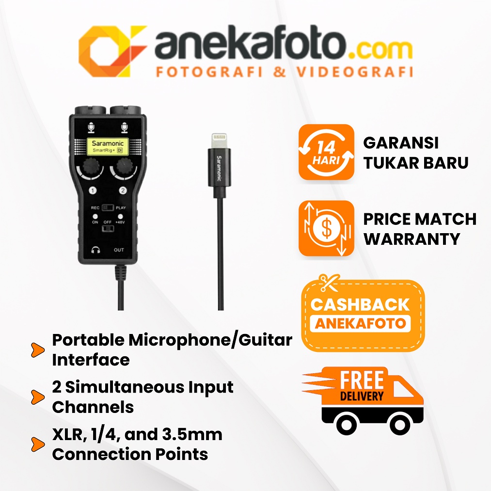 Saramonic SmartRig Smart Rig + 2 Channel XLR Microphone Audio Mixer