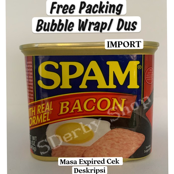 

Widyatmogrosir - Usa Spam With Real Hormel Bacon Daging Luncheon Meat 340 Gram