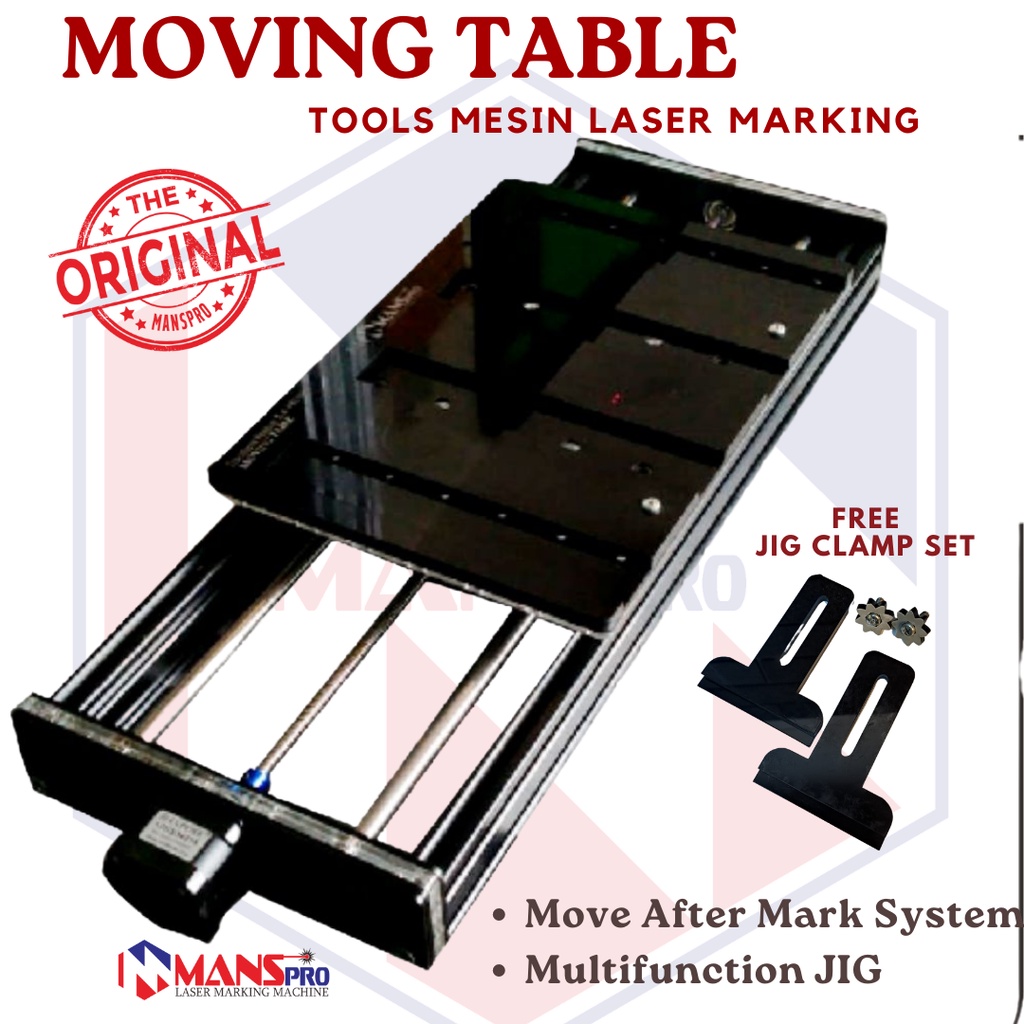 (MansPro) Moving table untuk mesin laser marking/Tolls Mesin Laser/Alat Bantu Mesin Laser Fiber Mark