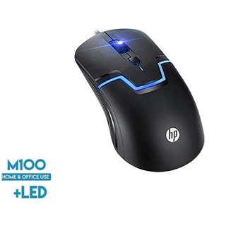 Mouse HP M100 gaming RGB usb PC laptop original kable  optical 3D| Mouse  PC laptop HP M100 Warna-Hitam