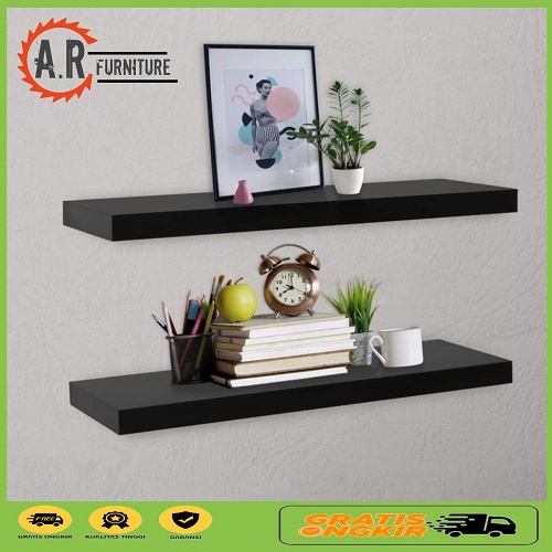 Rak Dinding Ambalan Hiasan Dinding Kayu Rak Ambalan Dekorasi Rumah 2 SET 40 CM
